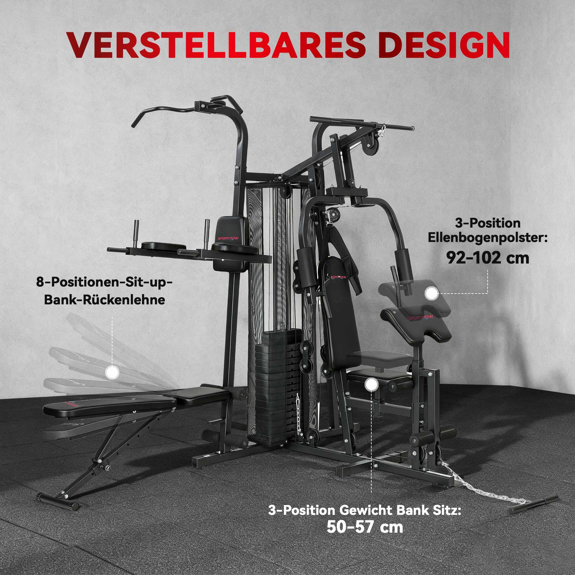 Hemmagymstation – Justerbar viktbänk, 10+ övningar