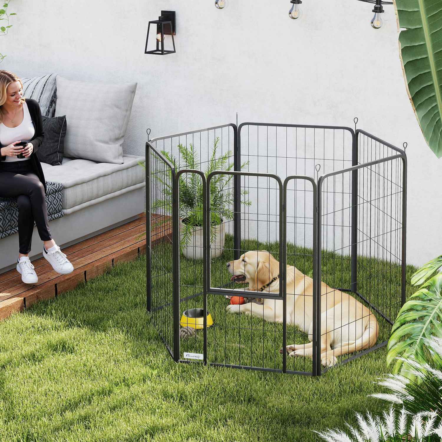 Hexagonal valplekhage – hopfällbar, 100 cm hög, utomhusbruk