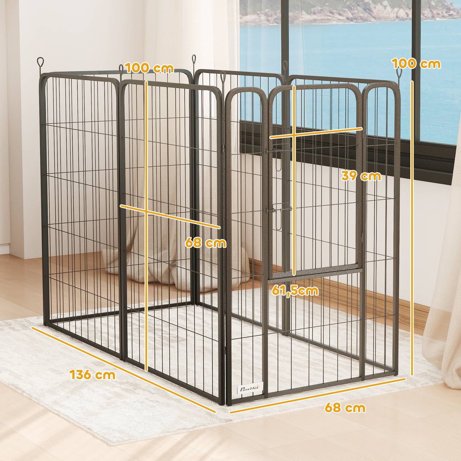 Hexagonal valplekhage – hopfällbar, 100 cm hög, utomhusbruk