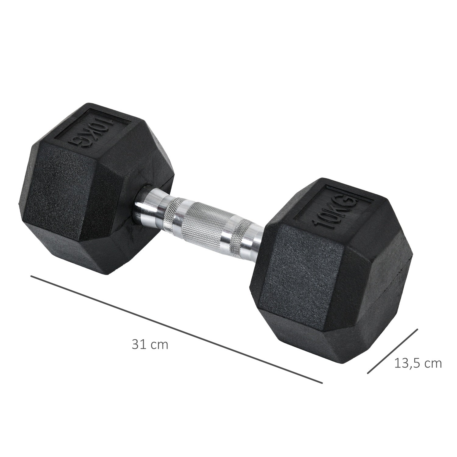 Hexagon Hantelset, 2x10kg svart gummibelagt järn