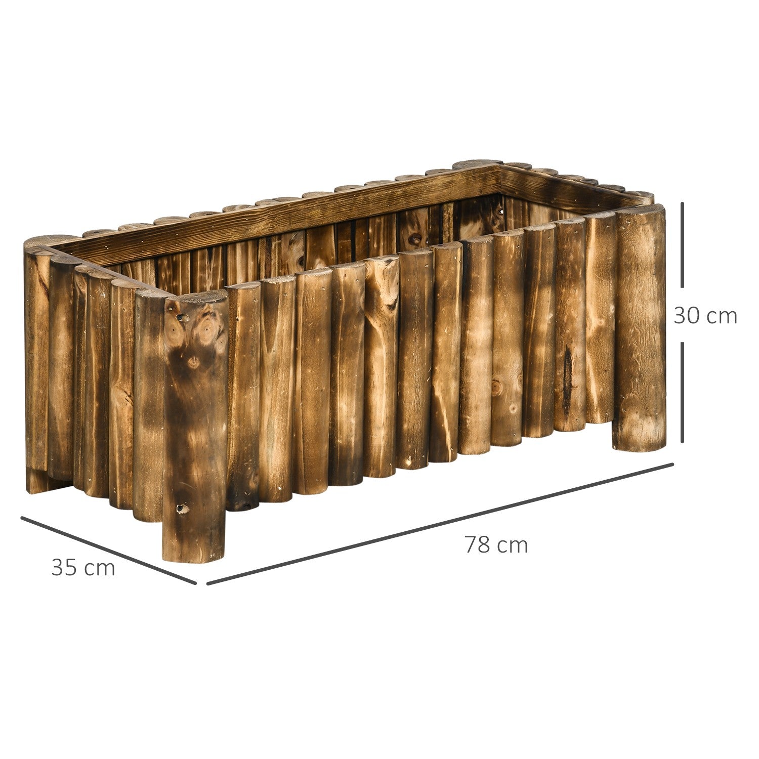Trädgårdssäng med upphöjd gran 78x35x30cm för örter & grönsaker