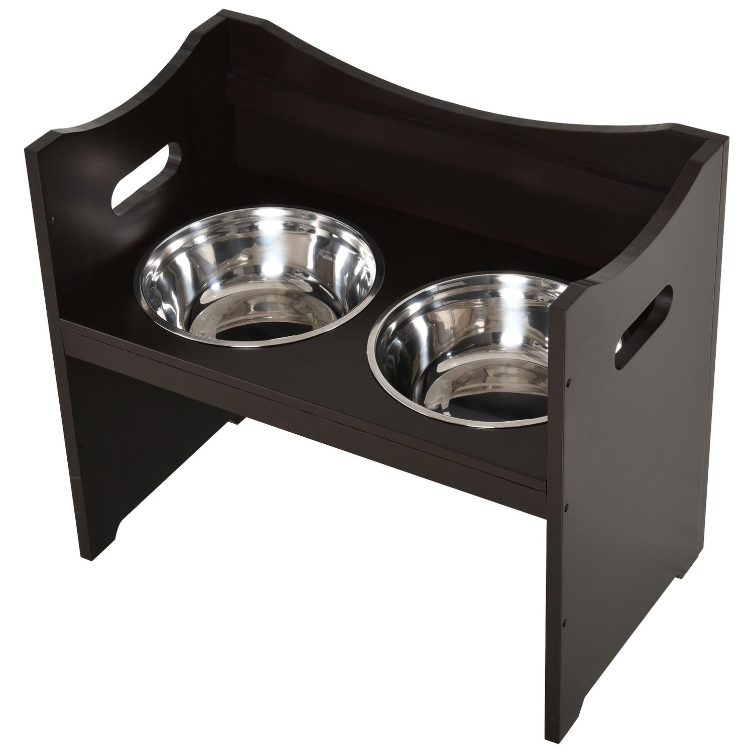 Justerbar hundmatningsstation, skål i rostfritt stål, 54 cm