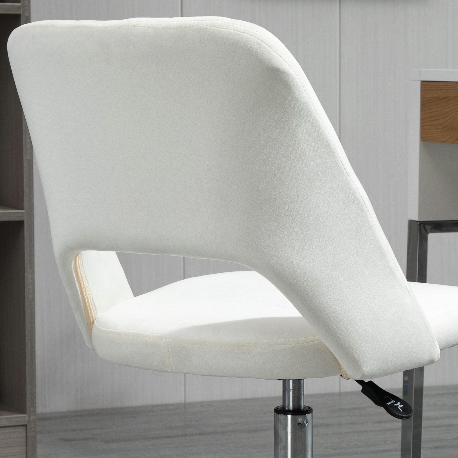 Höjdjusterbar beige snurrstol för kontor & vardagsrum