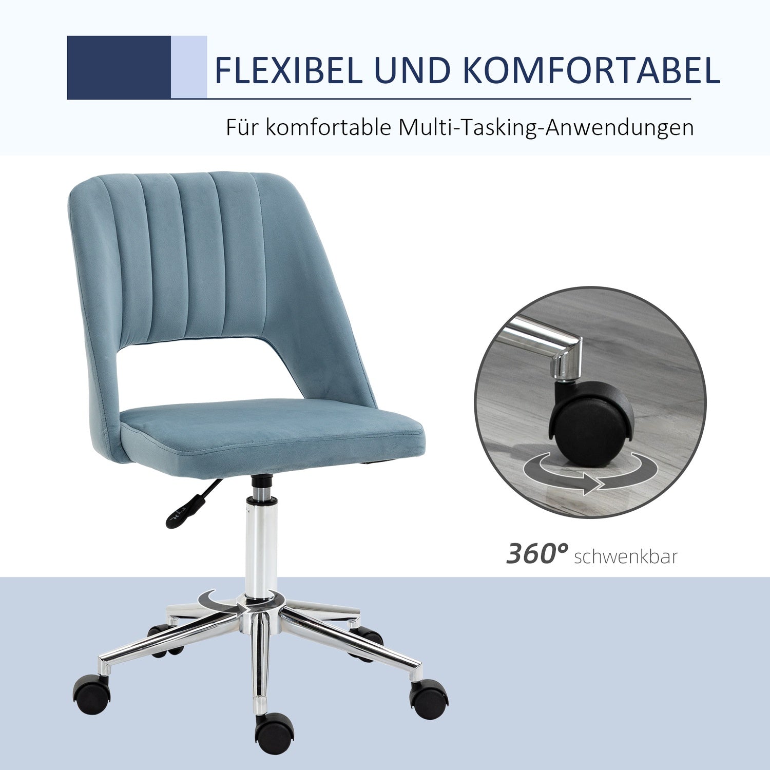 Höjdjusterbar kontorsstol – 360° svängbar skumsits