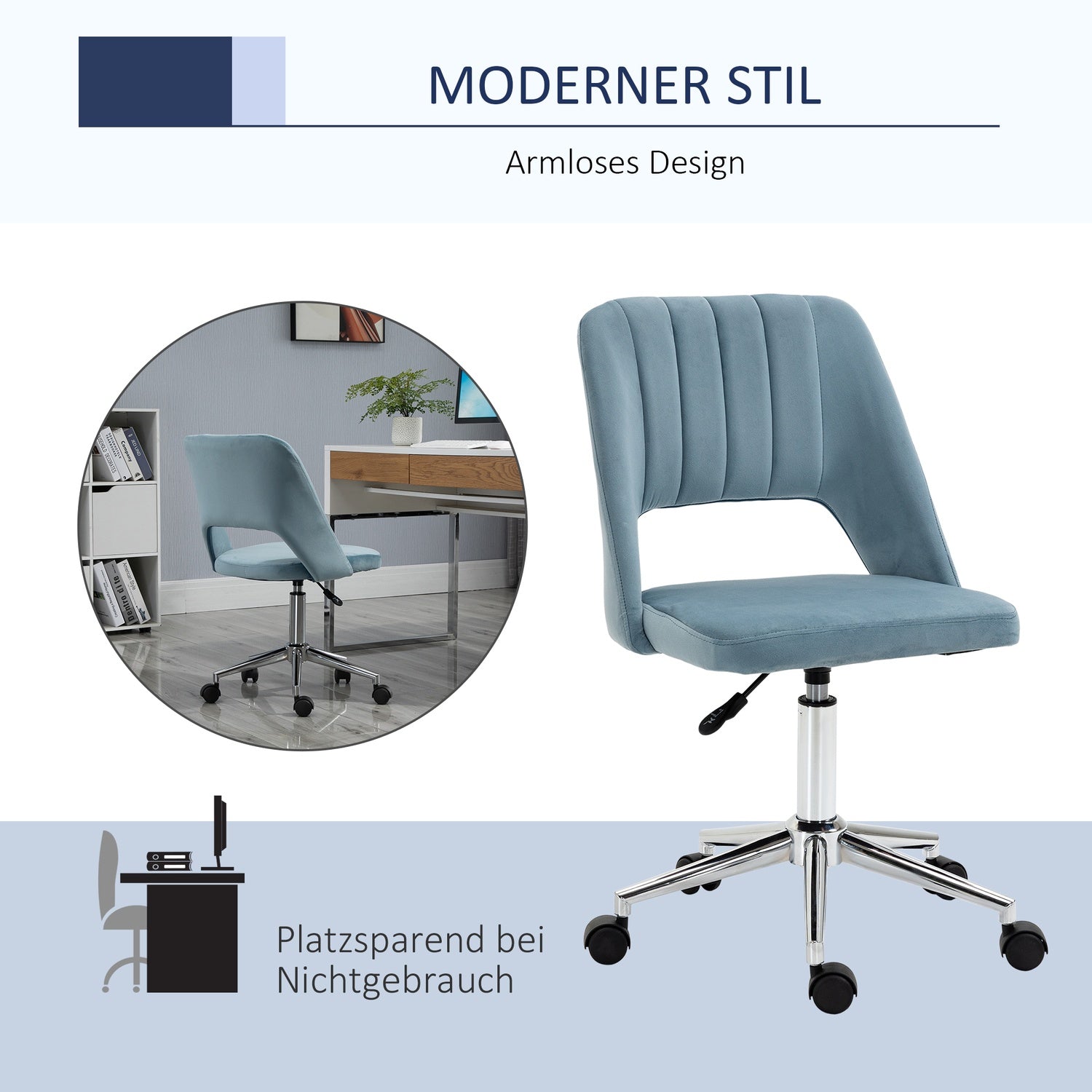 Höjdjusterbar kontorsstol – 360° svängbar skumsits