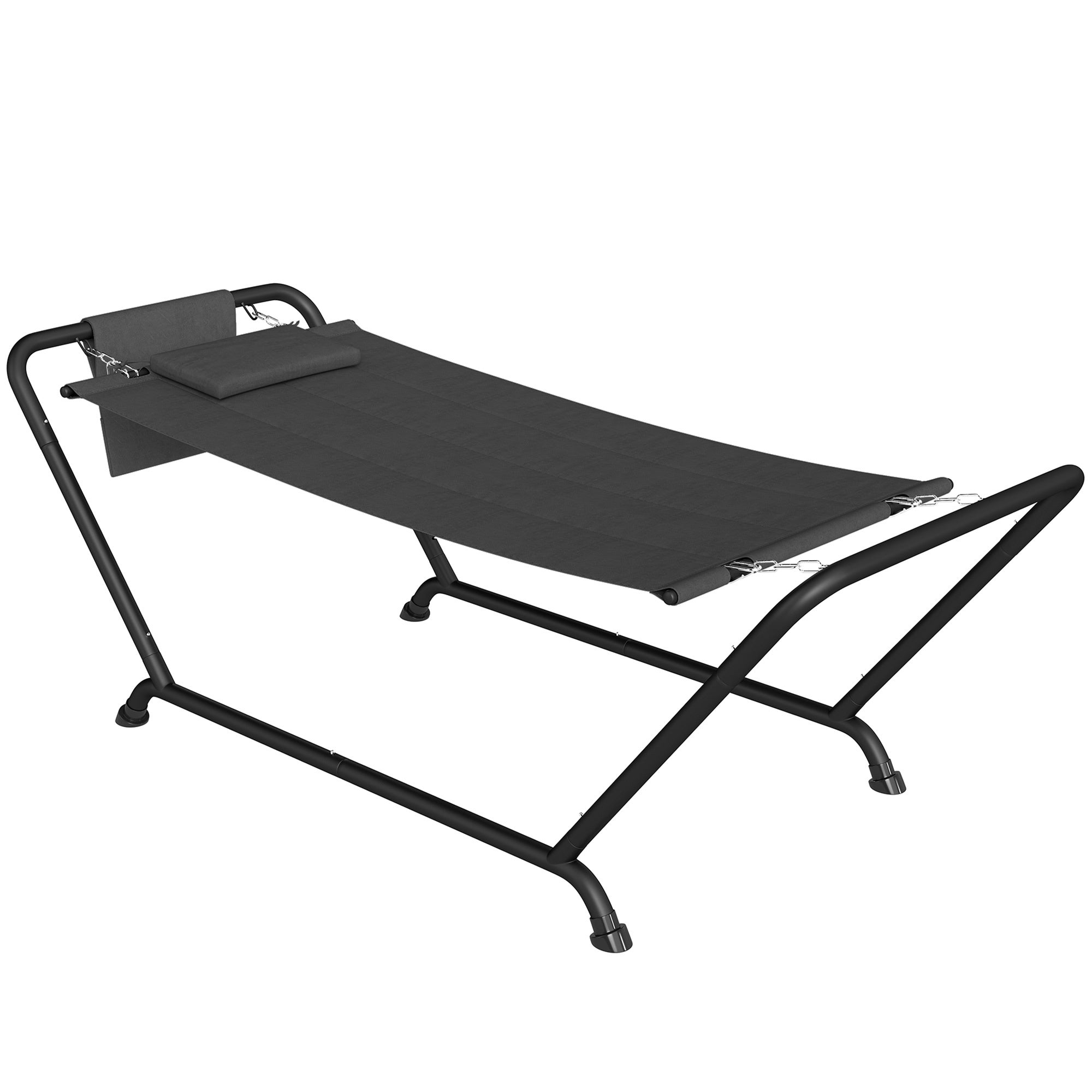 Hängematte Mit Gestell, Kopfstütze, Seitentasche, 150 kg