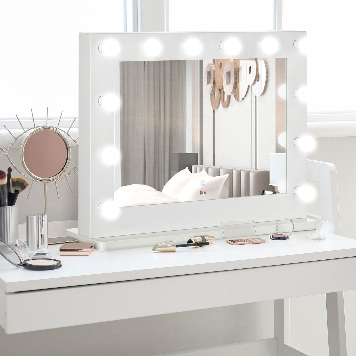 Hollywood Mirror, Dimbara LED-lampor, Touch Switch, 80x60 cm