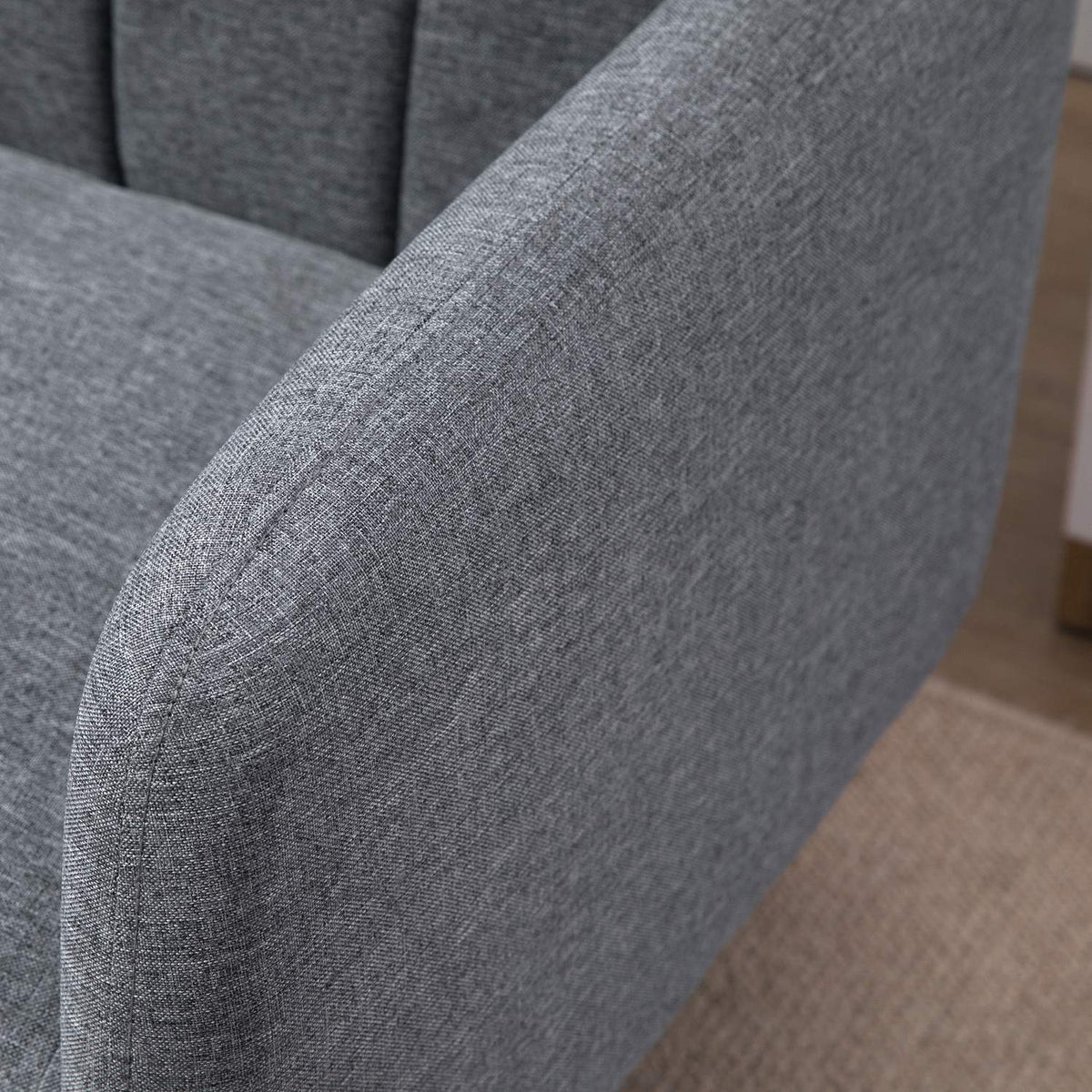 Sammenleggbar sovesofa, 2-seter, grått linaktig stoff