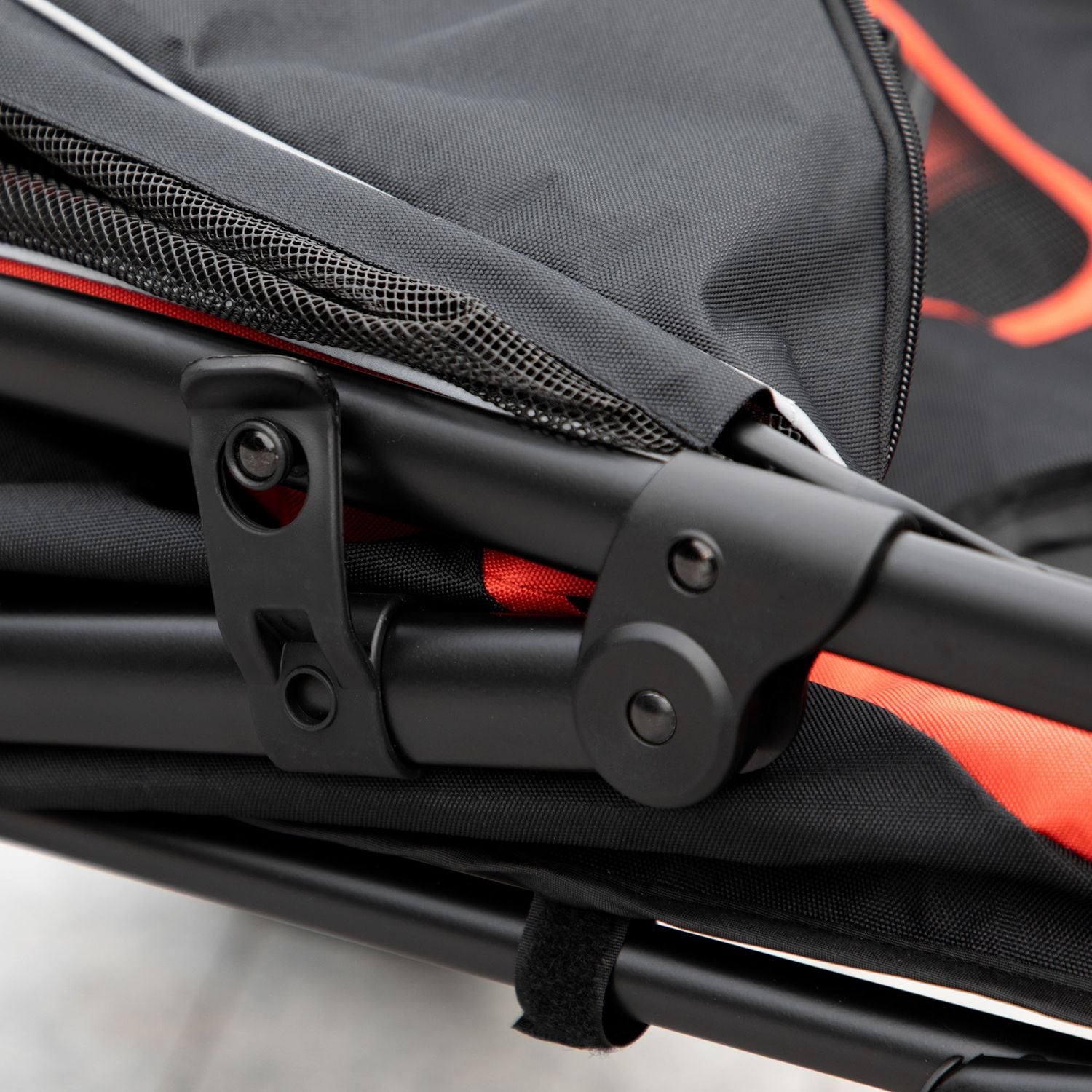 Hopfällbar hund- och kattvagn, nätfönster och säkerhetskoppel