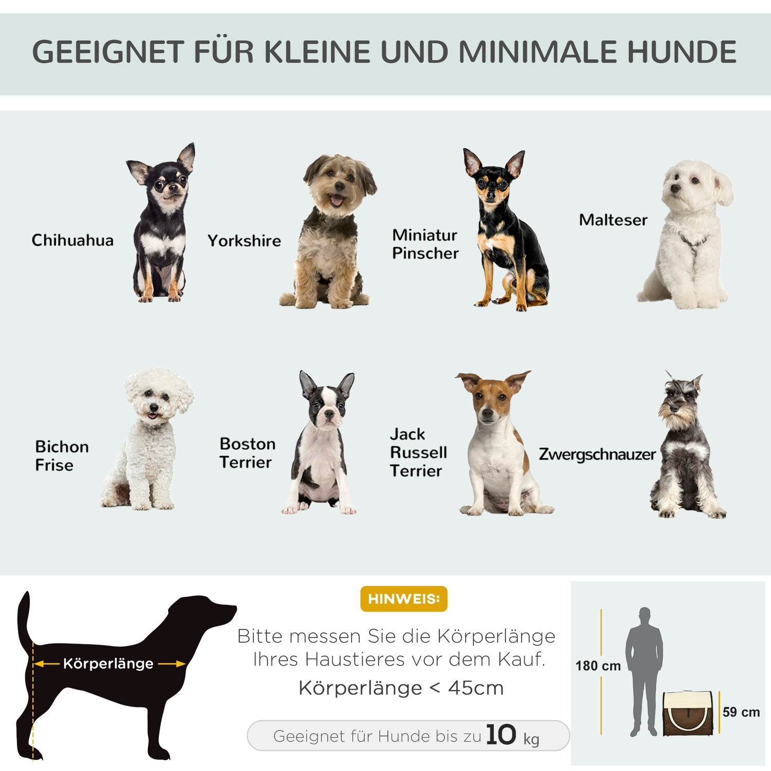 Hopfällbar hundtransportlåda – stor, kaffe, 5 storlekar