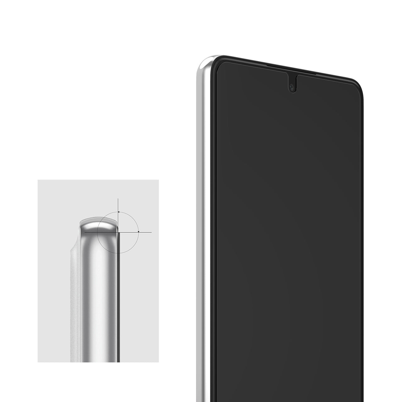 Härdat glas för Galaxy A73 5G Invisible Defender ID Glas 2,5D 0,33 mm