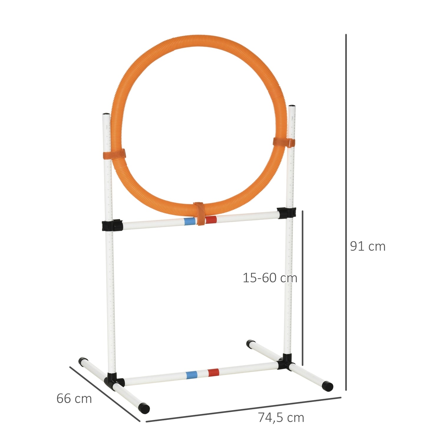 Hund Agility Training Hoppa Ring, Portabel, Vit/Orange