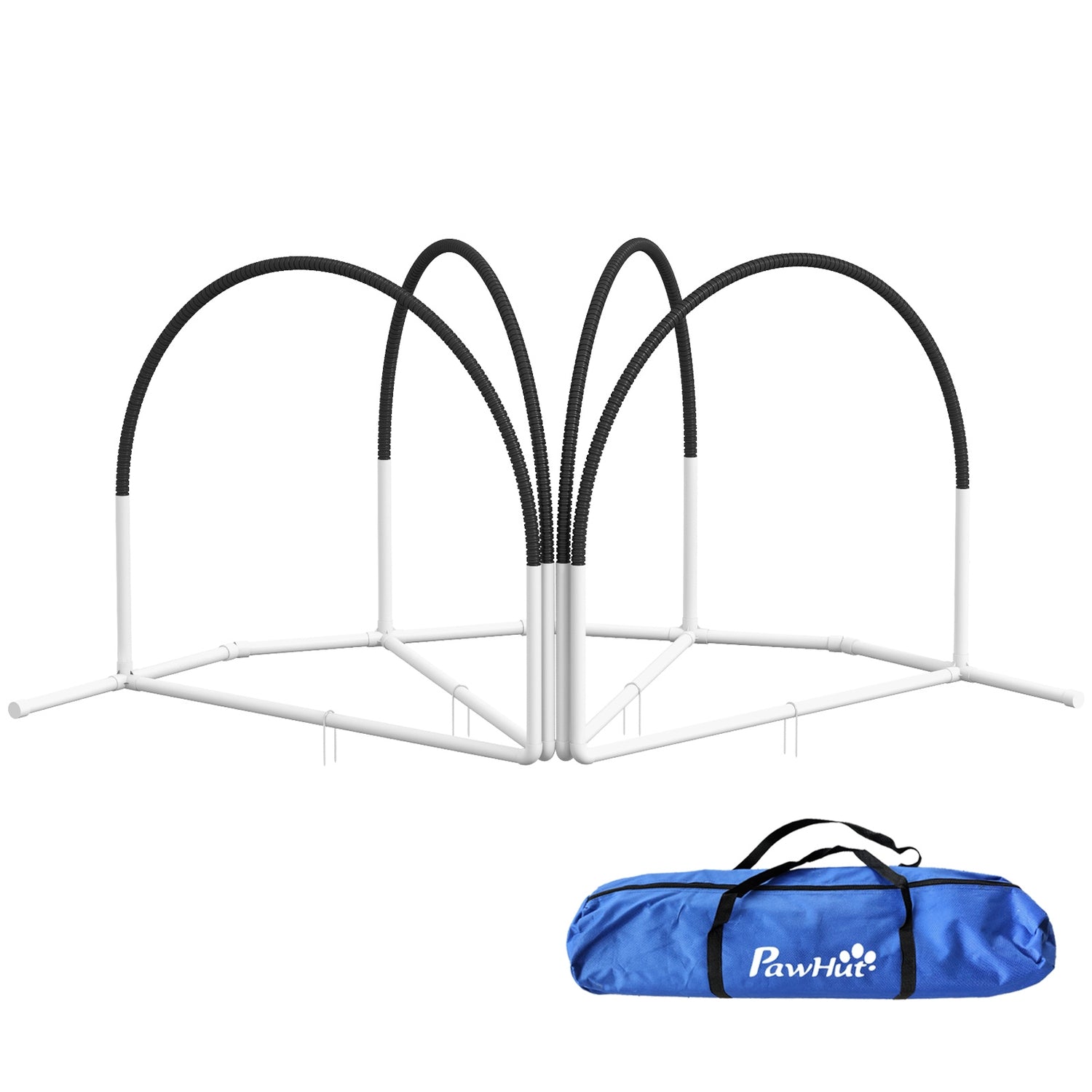 Hund Agility träningsset med slalomstavar, bärväska
