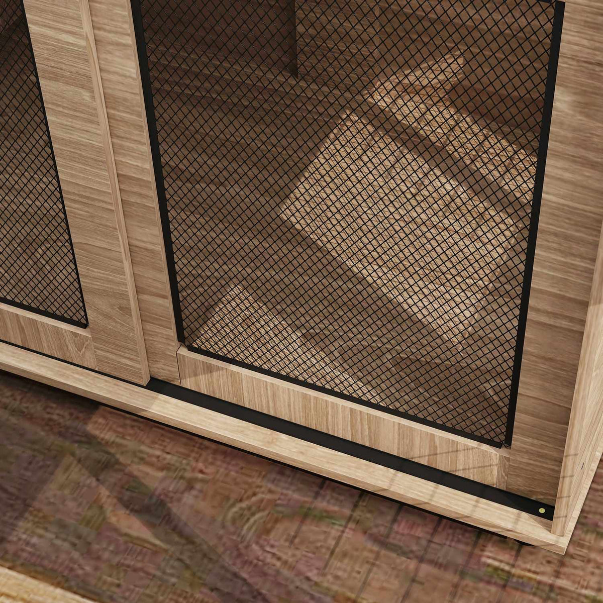 Hundeburmøbler, stort stål, 2-dørs sidebord 98x60x78 cm