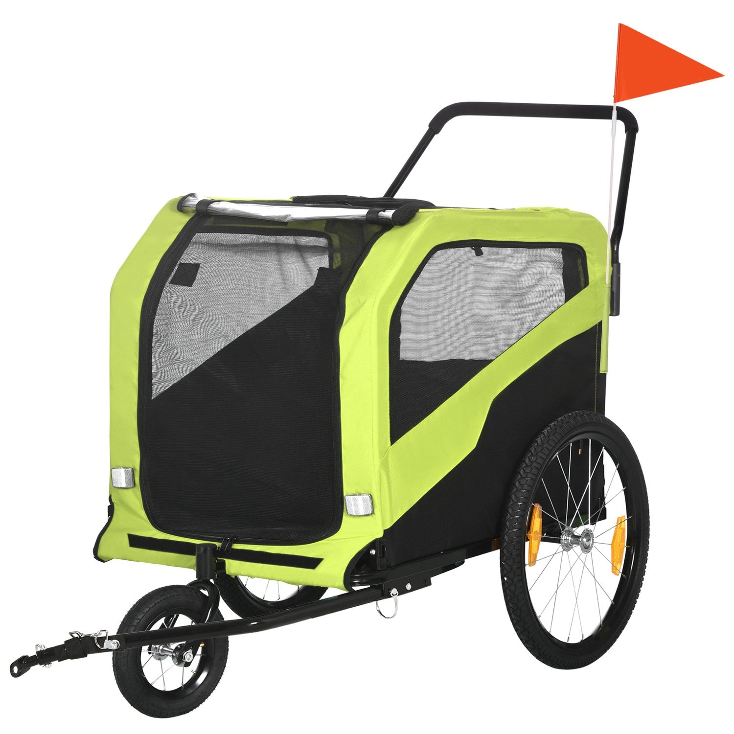Hundcykelvagn & barnvagn, reflekterande, 30 kg kapacitet