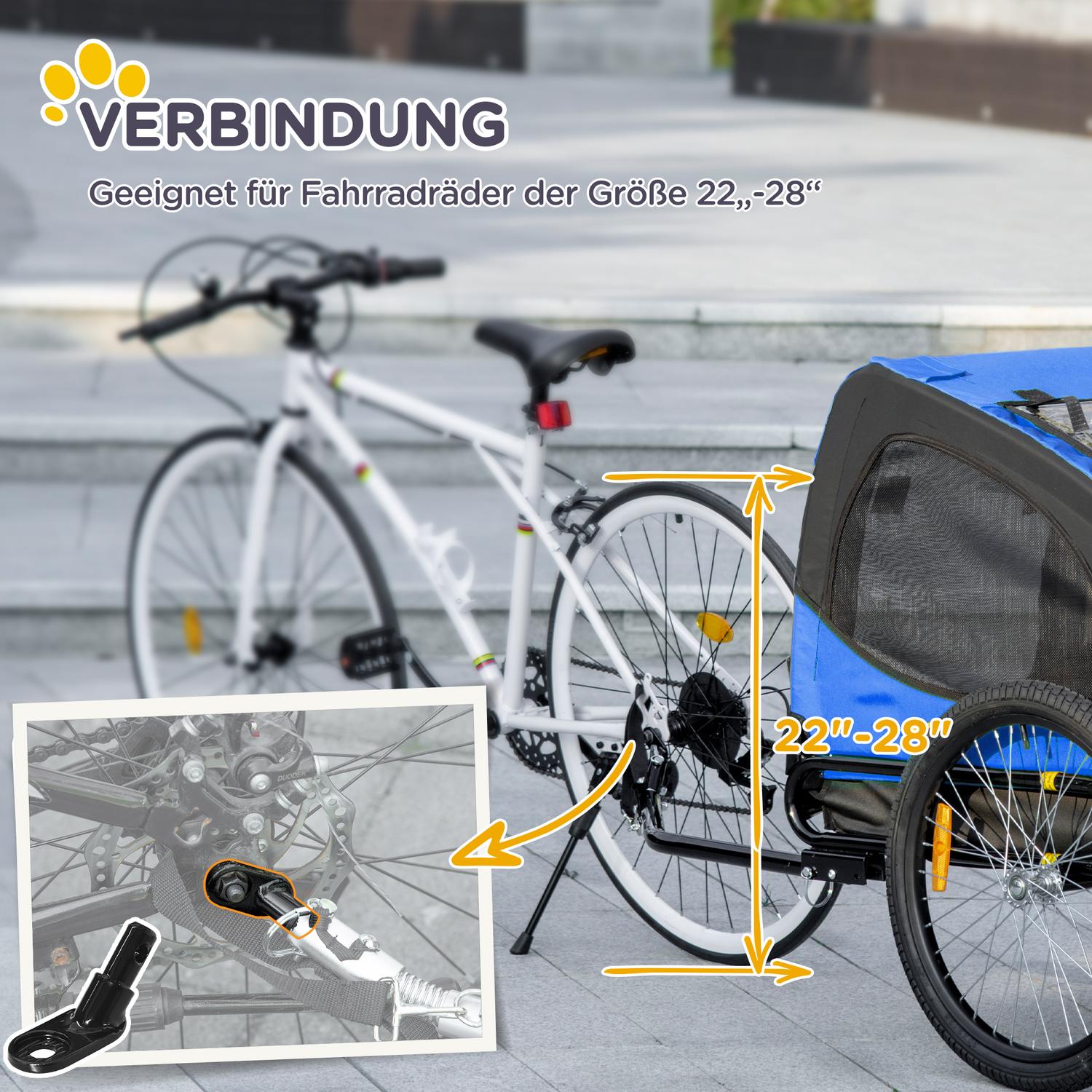Hundcykelvagn – hopfällbar, vattentät, snabbkoppling