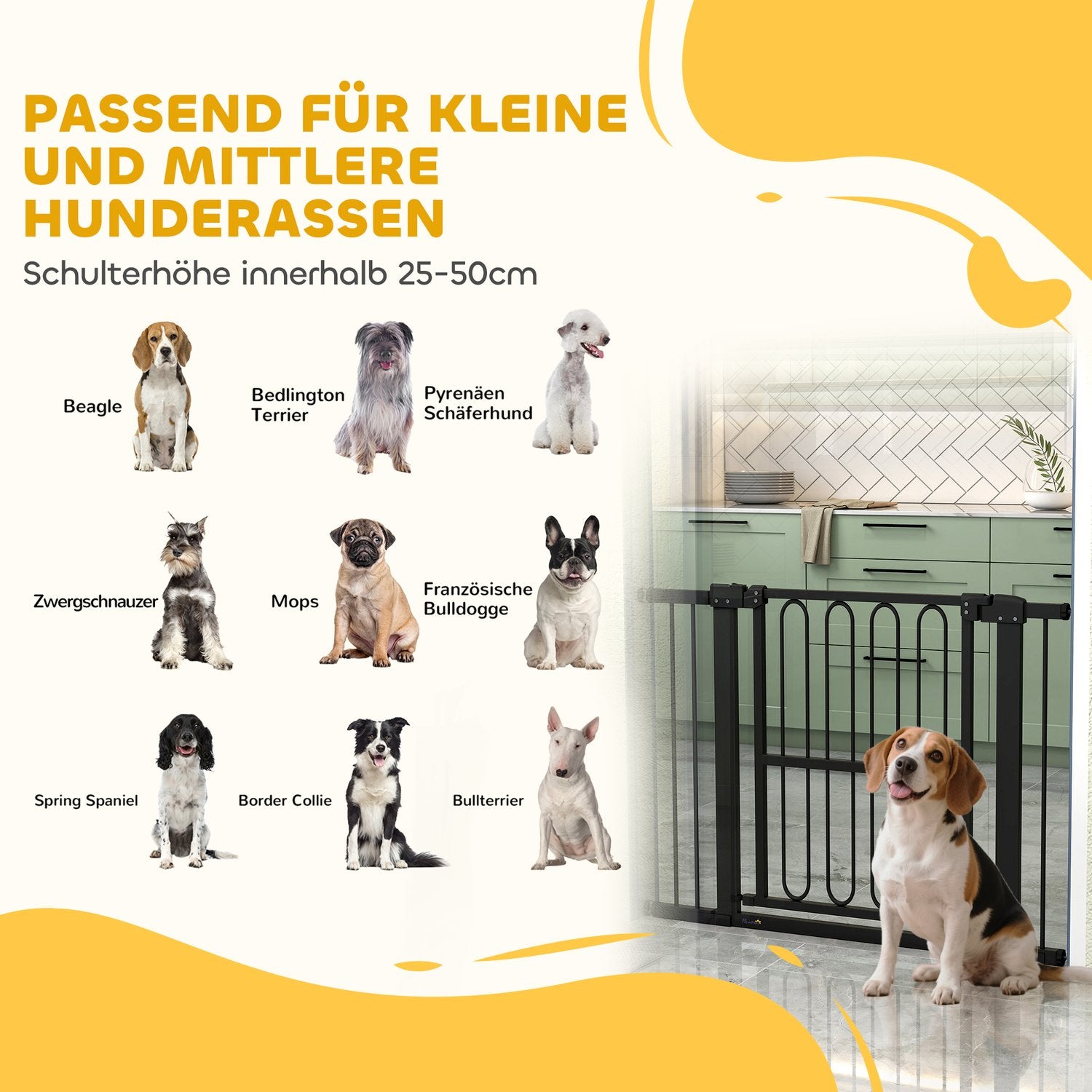 Hundgrind, 76-104 cm, borrfri trappgrind