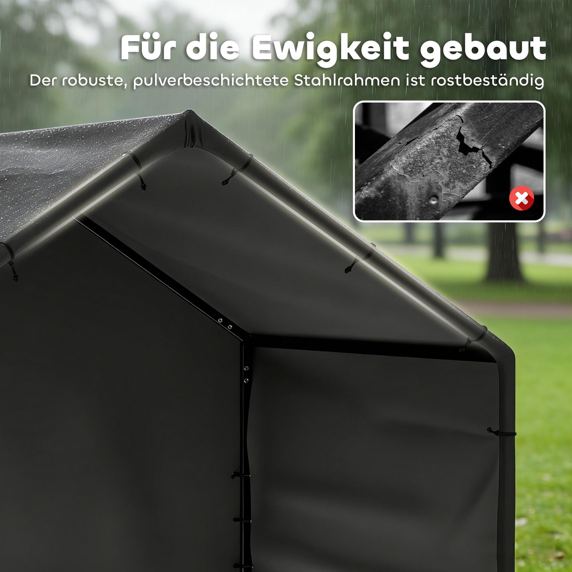 Hundkoja för utomhusbruk med UV-beständigt tak, 125x110x93 cm