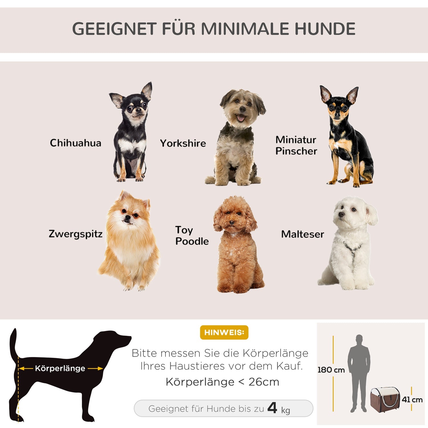 Hundlåda, hopfällbar bärare & ryggsäck med kudde