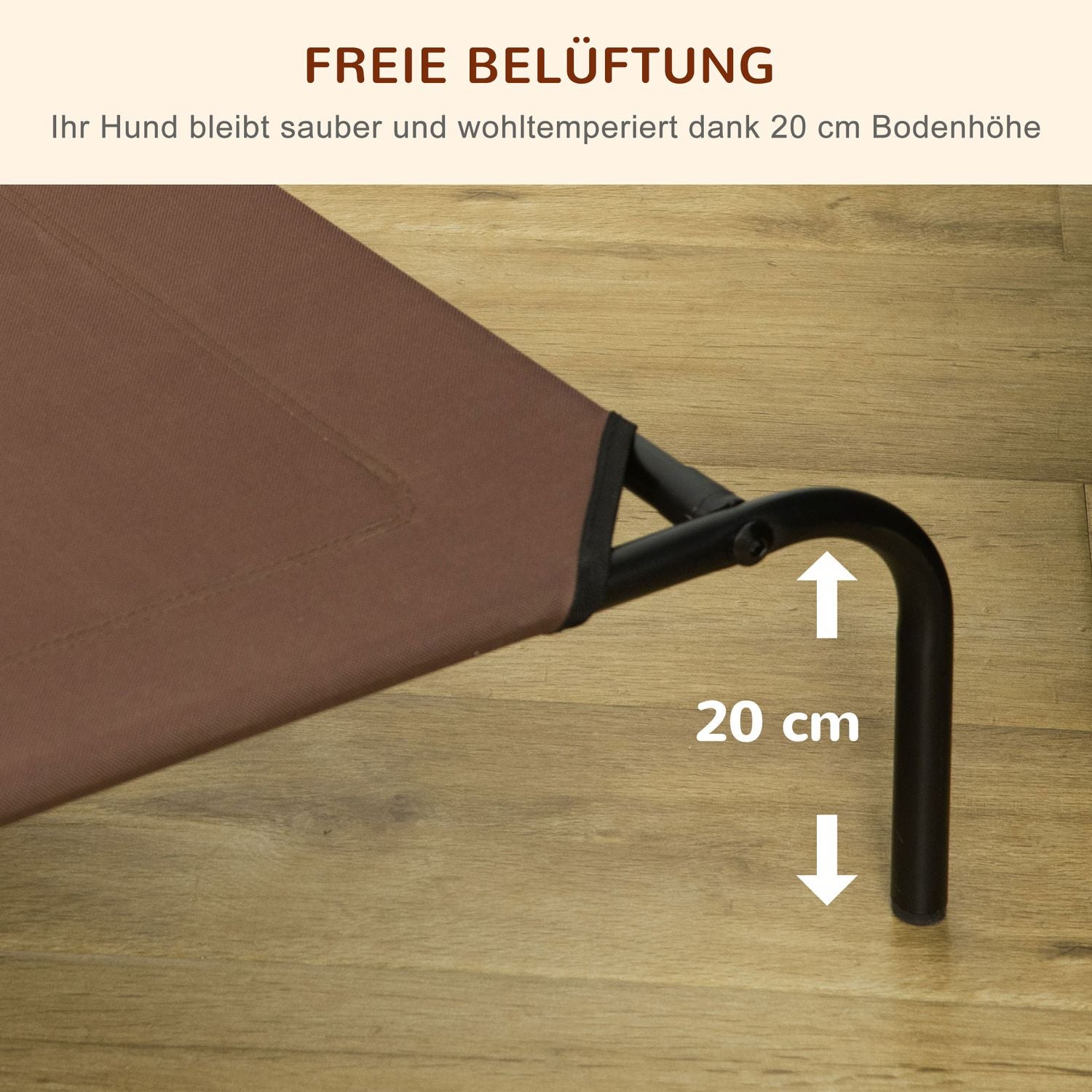 Hund- och kattsäng utomhus med reservöverdrag, 110x68x20 cm