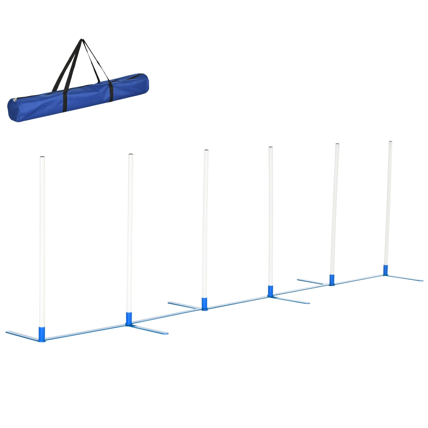 Hundträningsslalomstavar Set med Bärväska, 305x60x94 cm