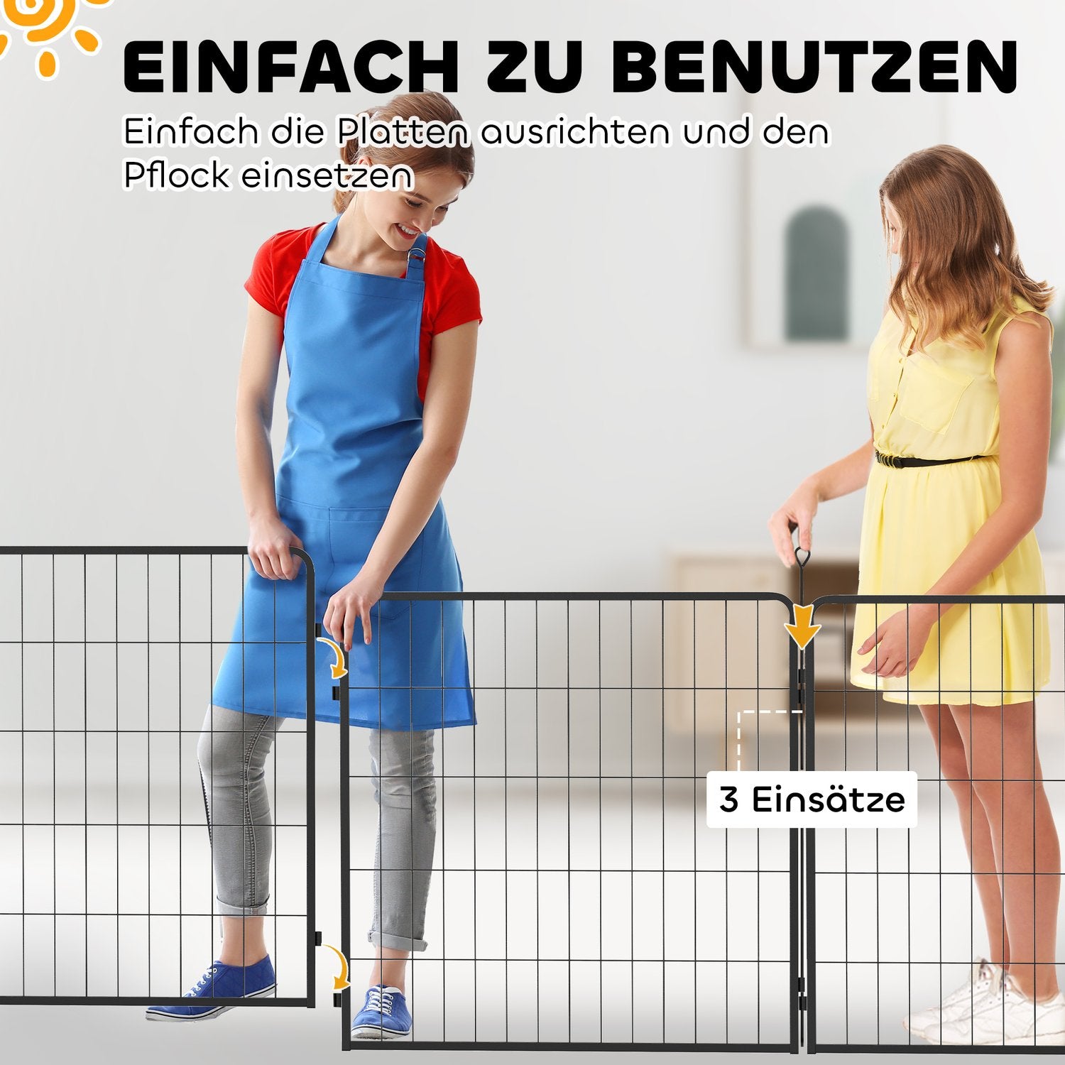 Hundstängselpaneler utomhus, set om 2 – 80 x 80 cm, svart