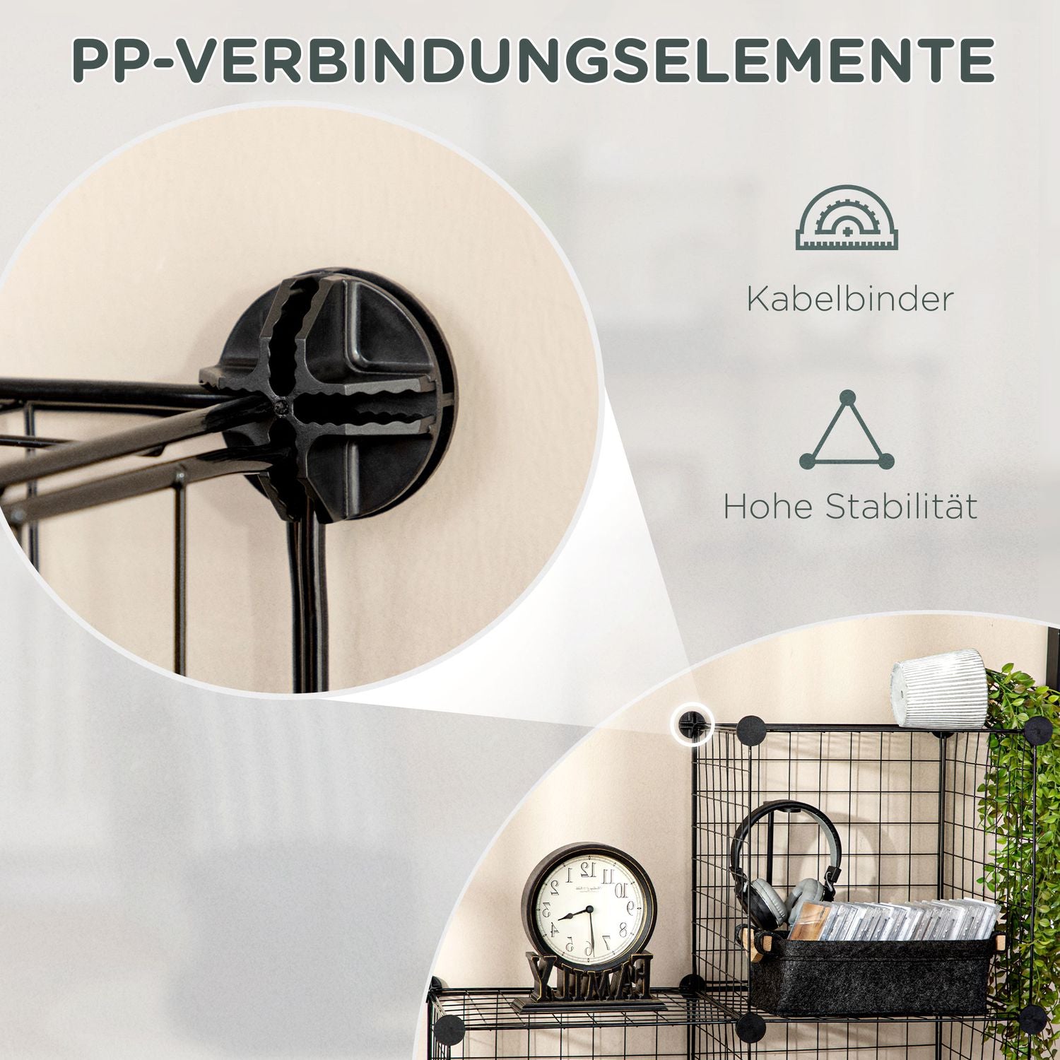 DIY ståltrådshyllsystem, 9-fack skohylla, svart