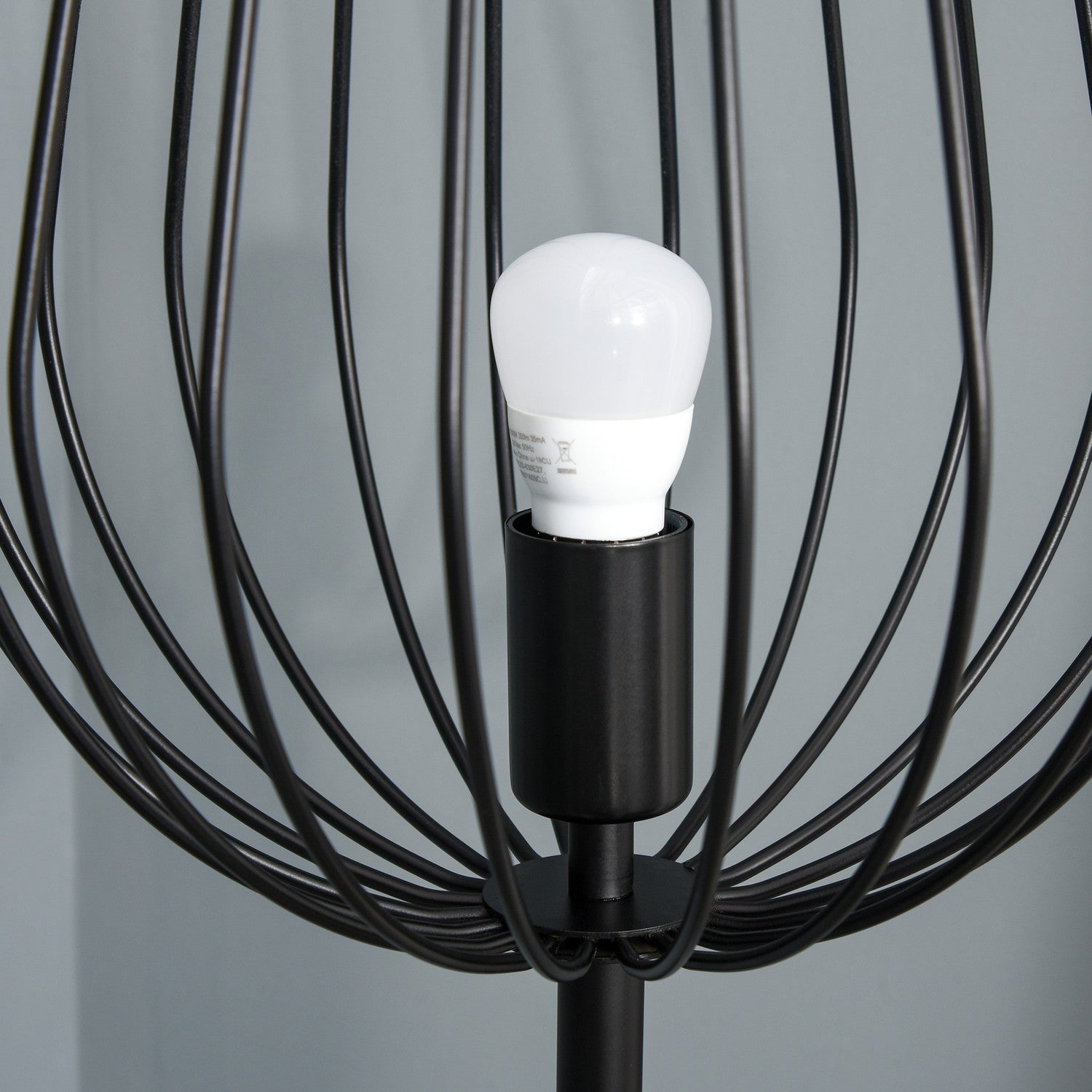 Industriell retro golvlampa, metallskärm i mesh, 27,5x159cm