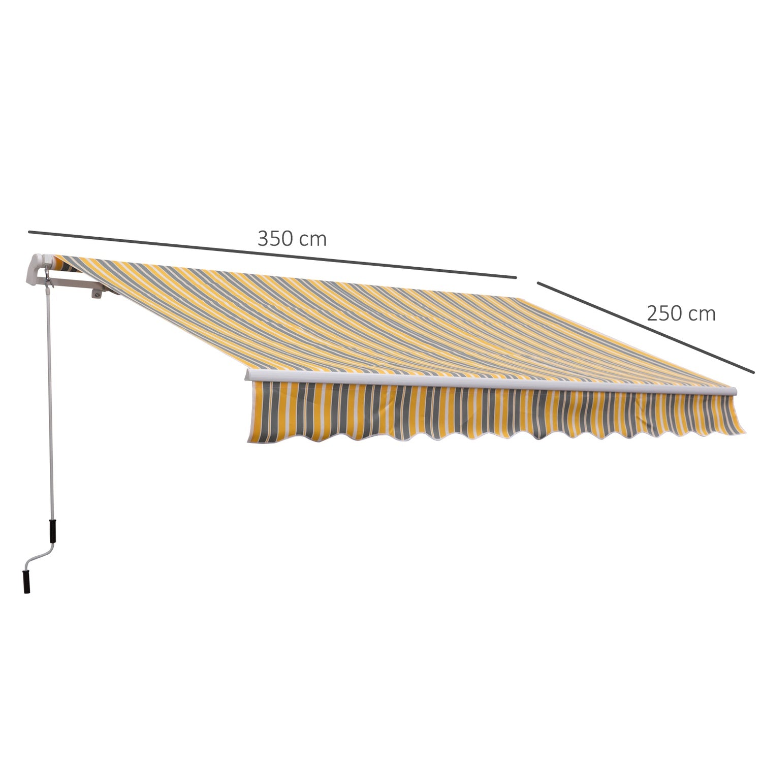 Infällbar soltält, 3,5X2,5M, gul/grå, UV-skydd