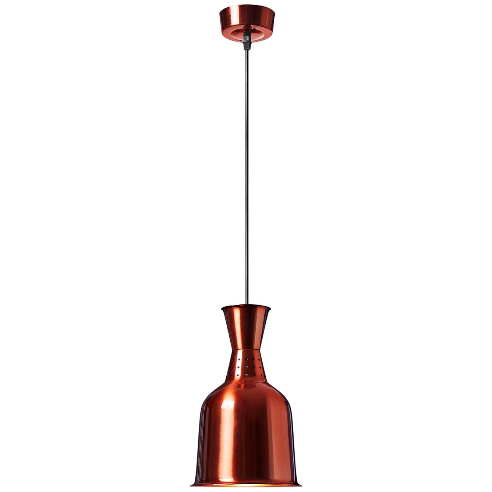 Infraröd IR värmelampa för fat, hängande, mässing dia. 19 cm 250 W