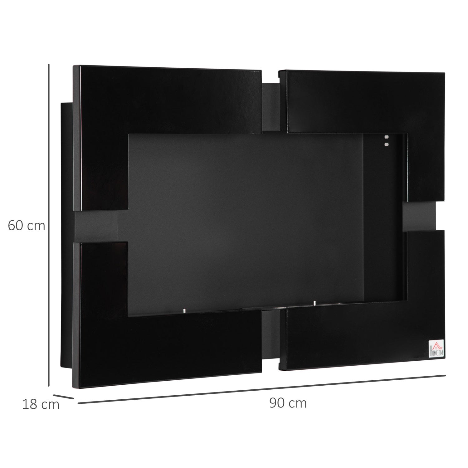 Inomhus Svart Etanol öppen spis, Metall, 3L Kapacitet, 90cm