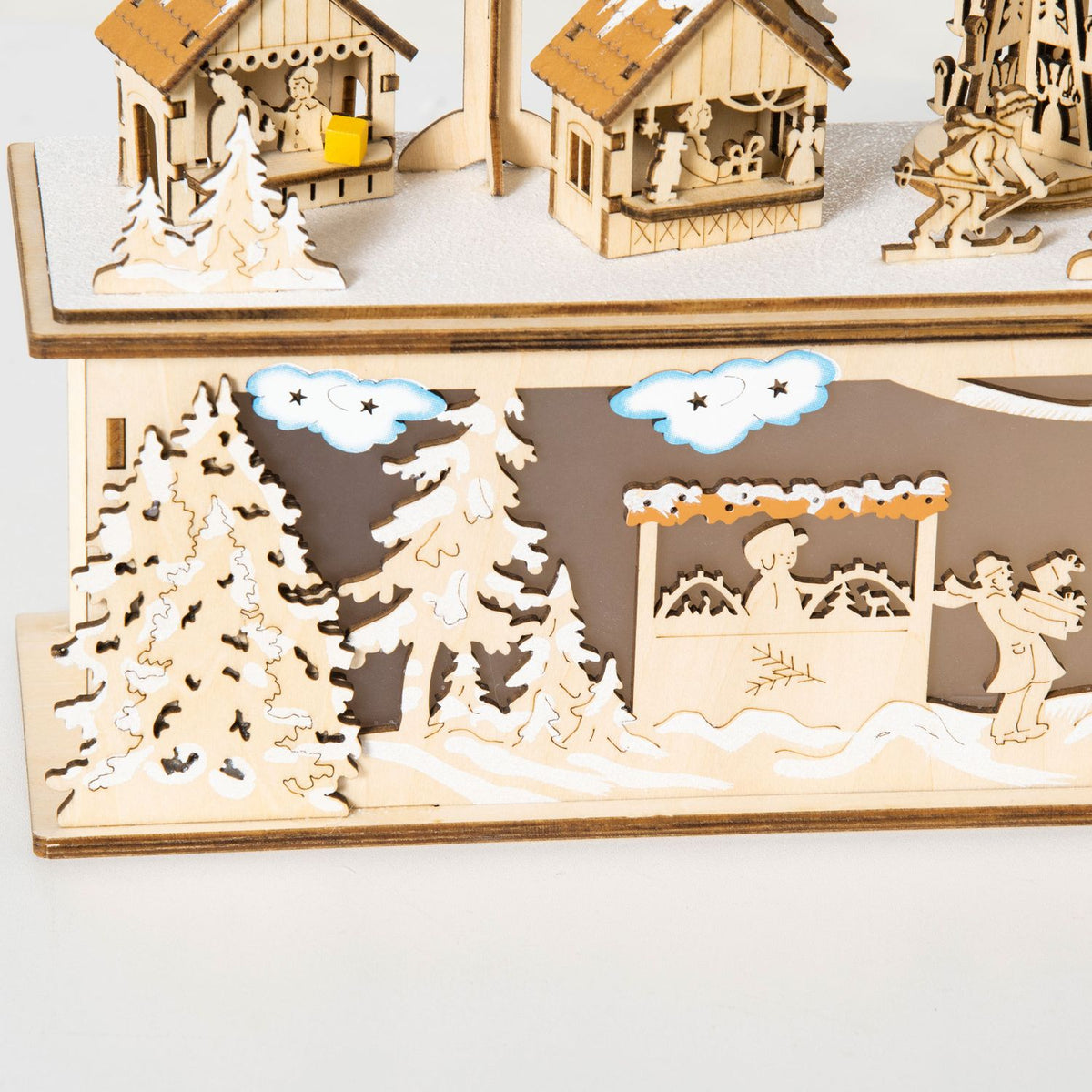 Julbydekoration, LED-upplyst vinterlandskap, 45x10x25 cm