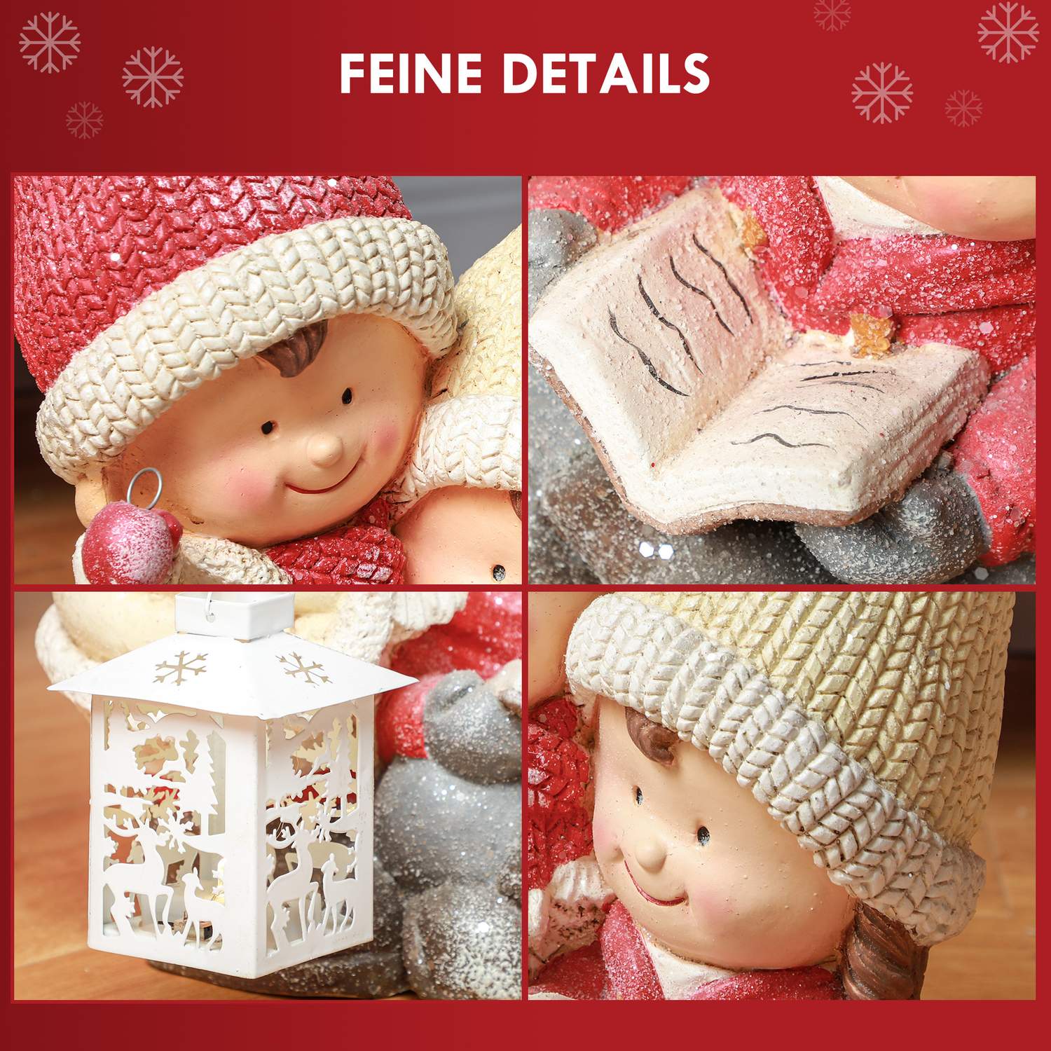 Jultomtefigur med LED-ljus, 45 cm inomhus/utomhus