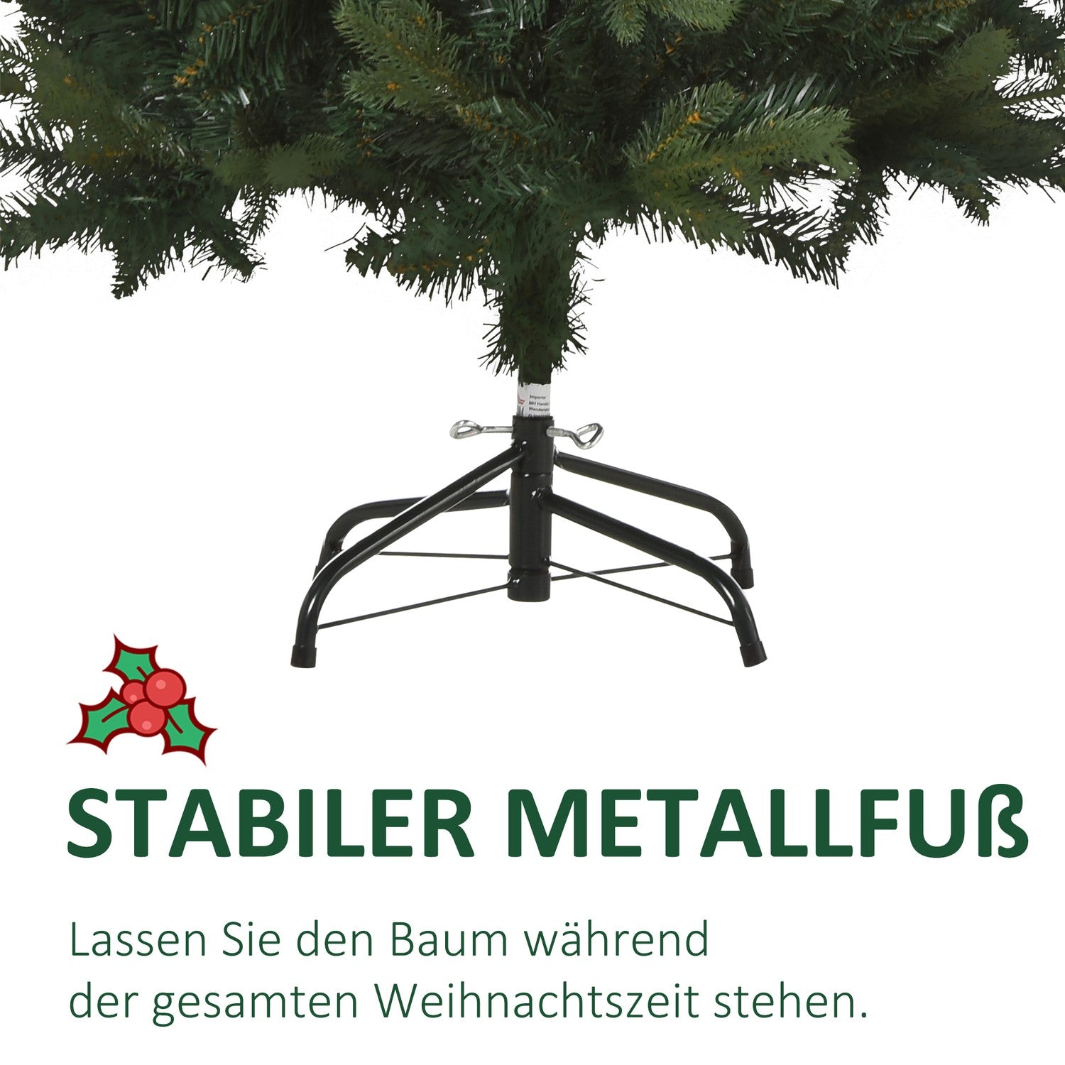 Konstgjord julgran, 1,2 m hög, 657 grenar, metallställ