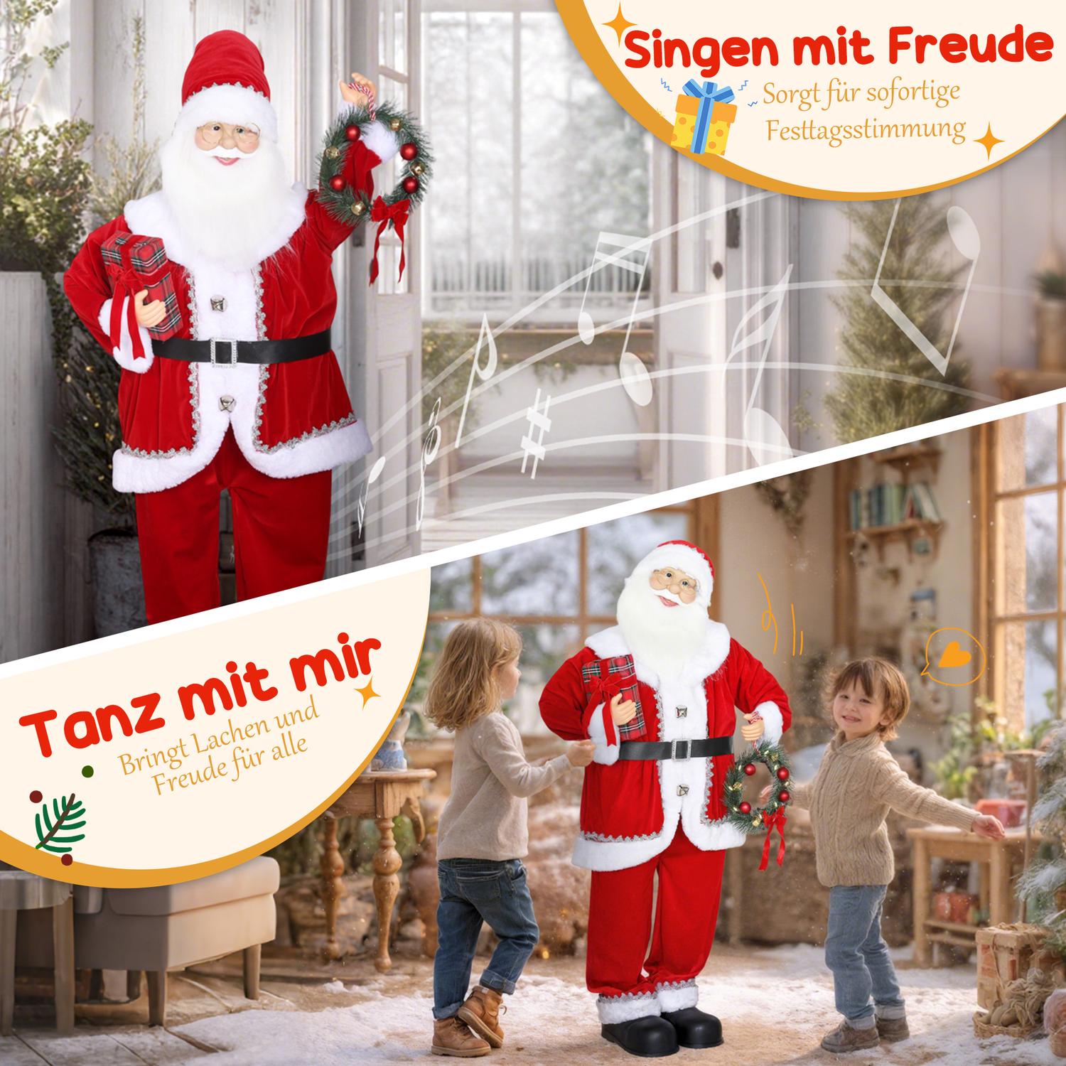 Jultomten Juldekoration, 120 cm, Ljudaktiverad