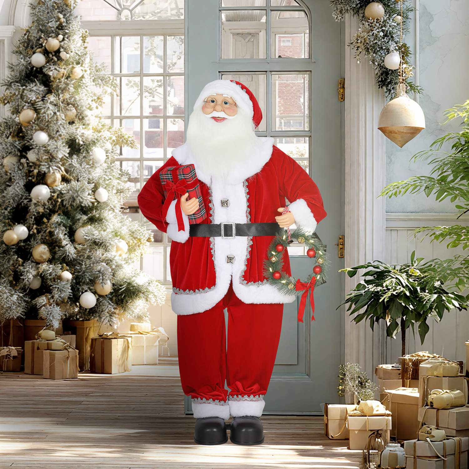 Jultomten Juldekoration, 120 cm, Ljudaktiverad