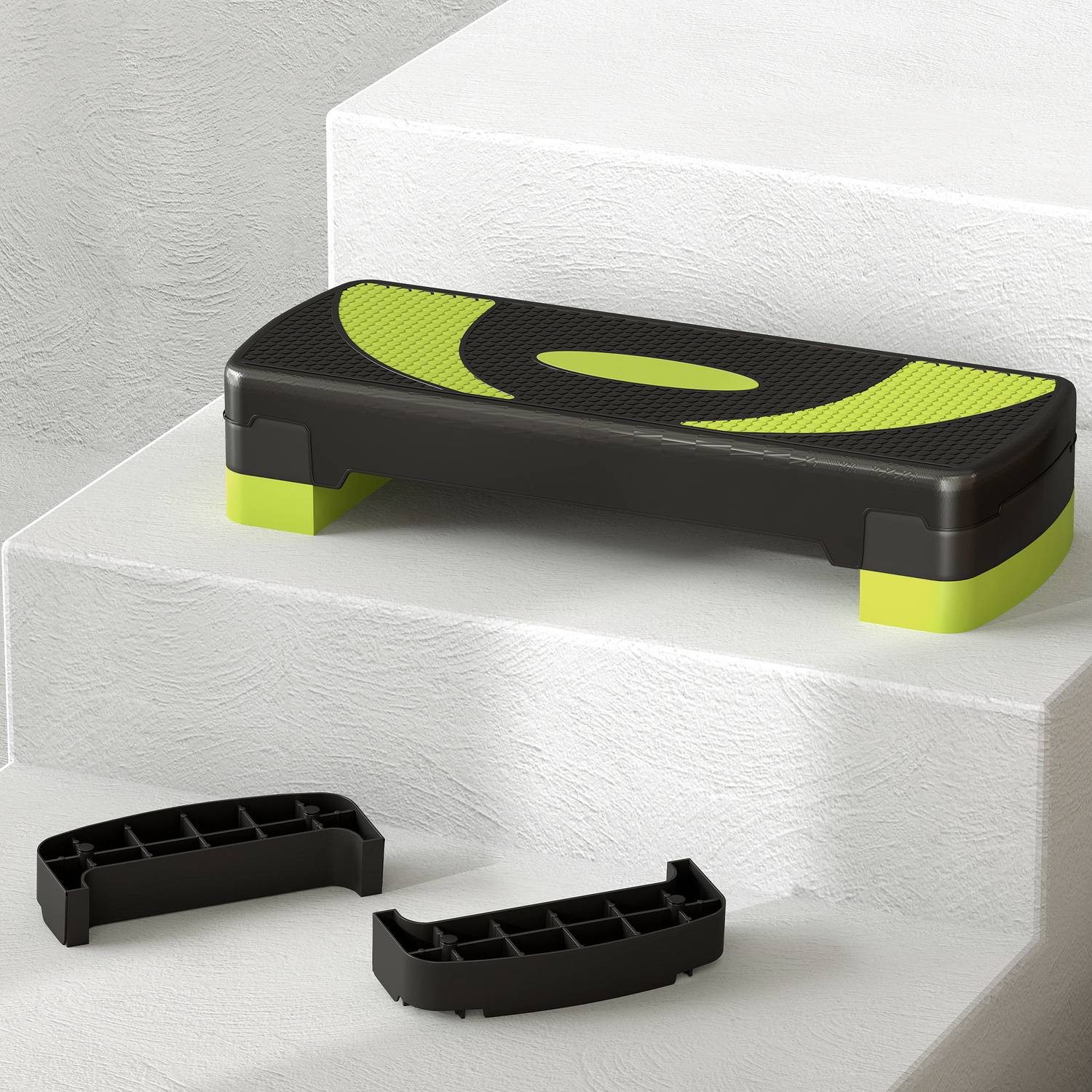 Justerbar Aerobic Stepper – 3 höjder, 150 kg kapacitet, grön
