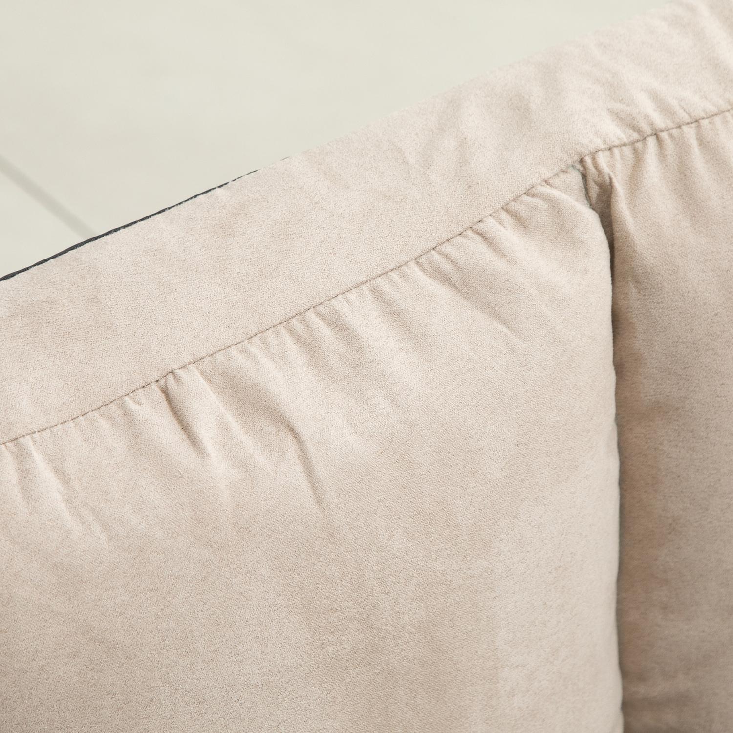 Justerbar Beige Velvet Floor Stolsäng med ryggstöd