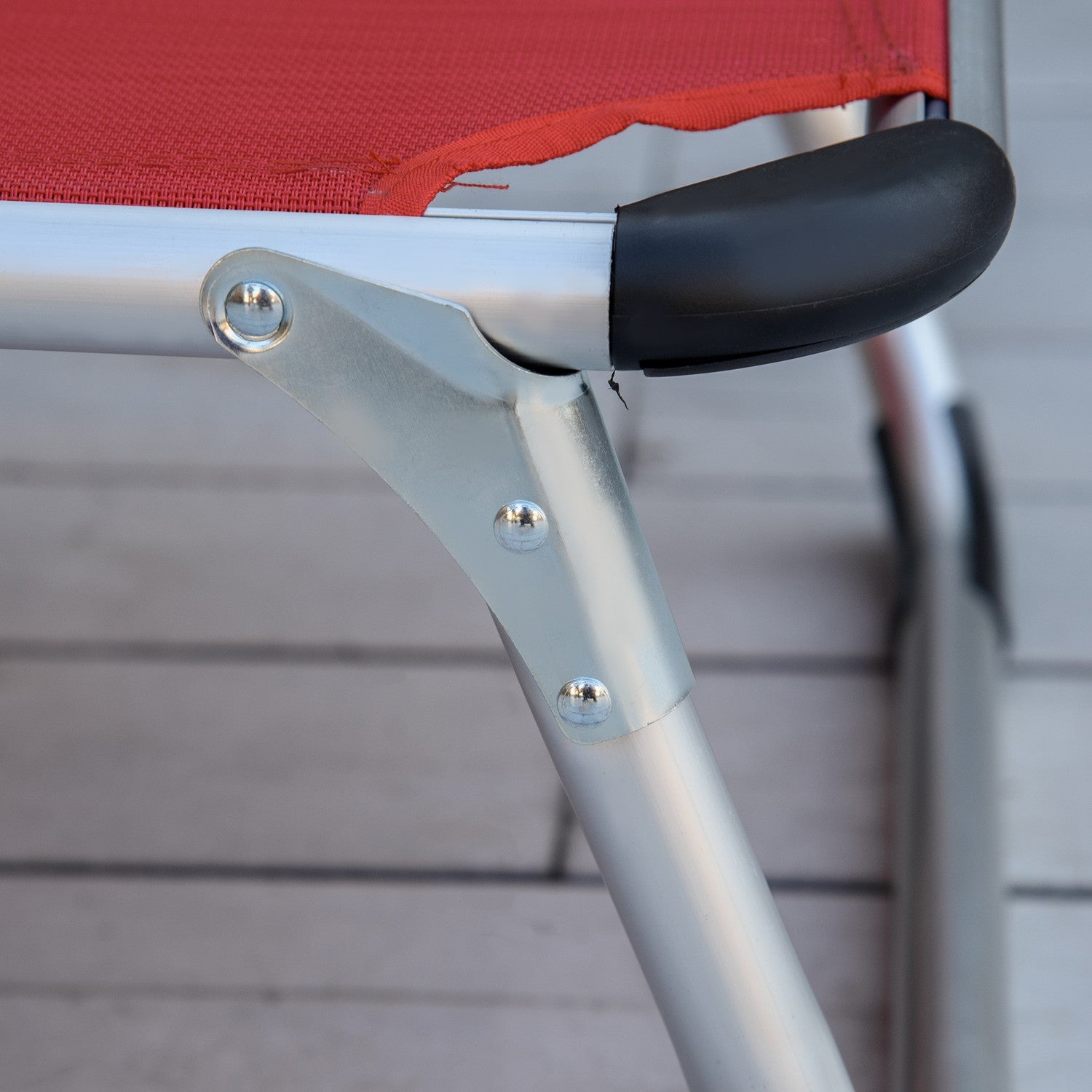 Justerbar Ergonomisk Solstol i Mesh, hopfällbar, Röd