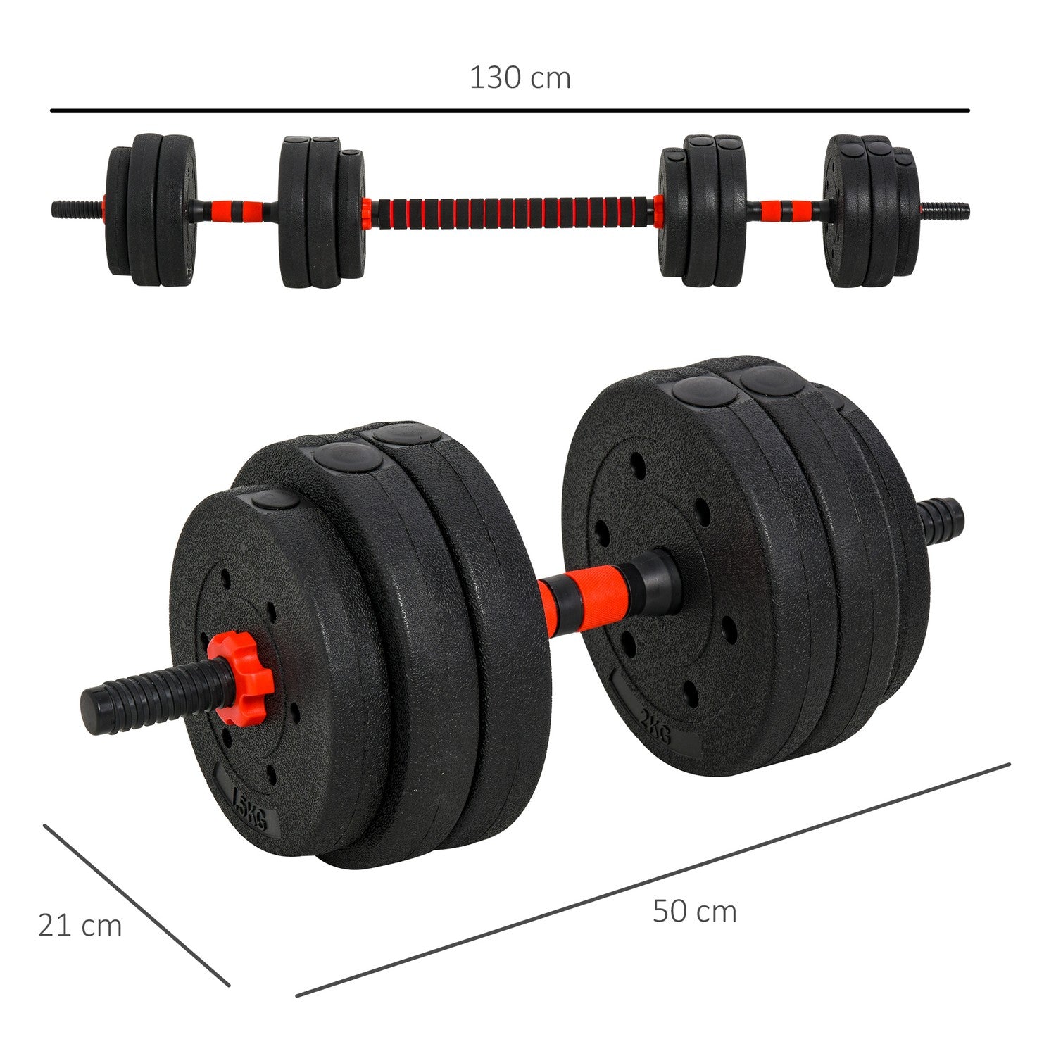 Justerbart hantelset 25 kg för styrketräning