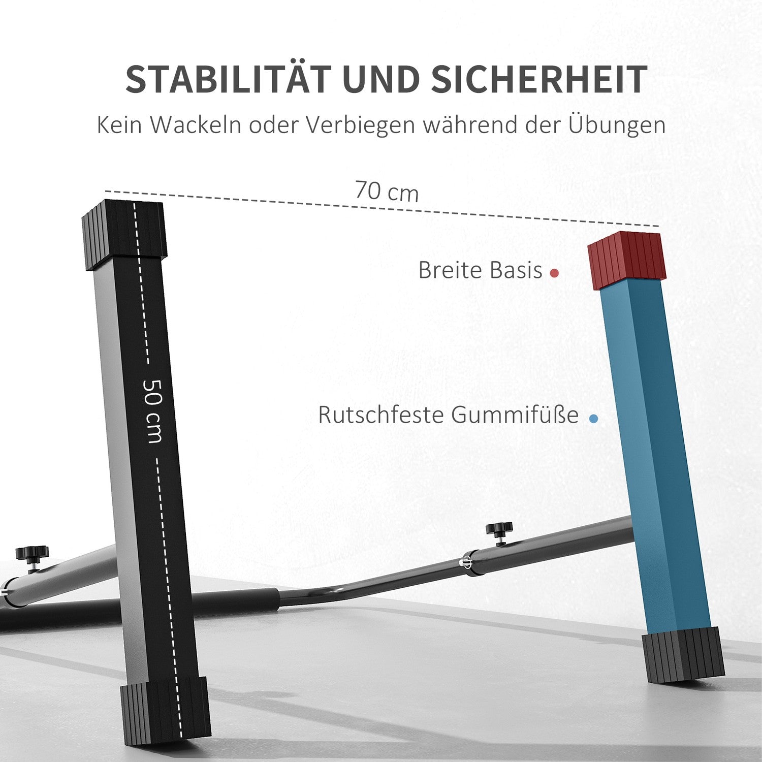 Justerbara stålstång – halkfri, 80-100 cm, svart