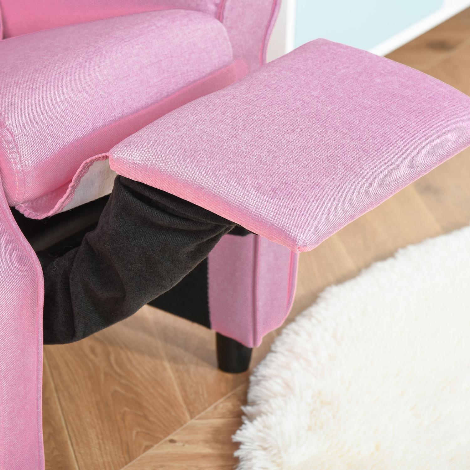 Justerbar barnsoffa med fotstöd, Rosa, 3-5 år