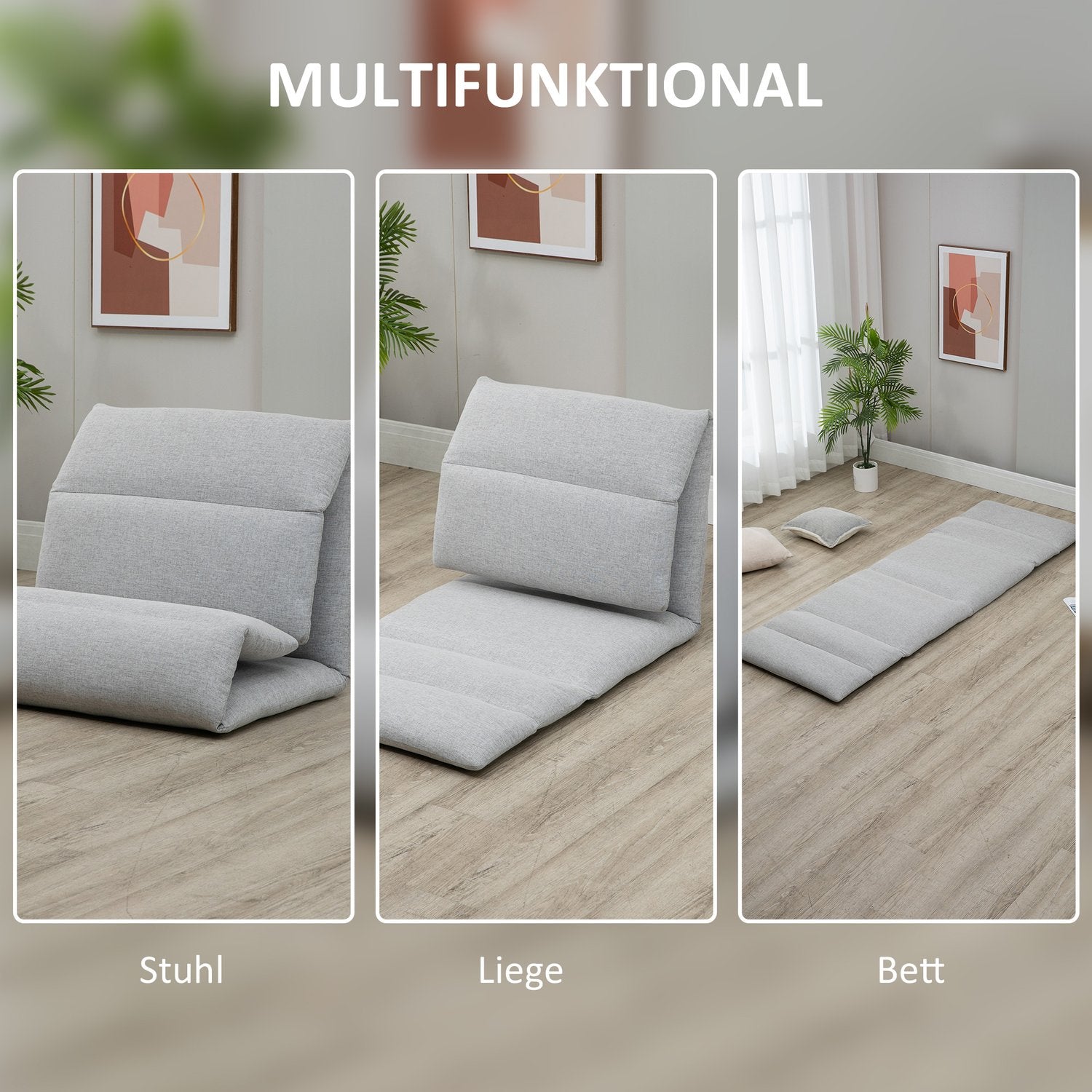 Justerbar golvstol med ryggstöd i 5 nivåer