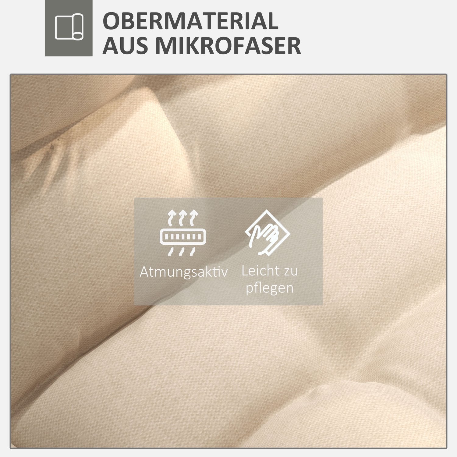 Justerbar golvstol, vadderad soffa, beige