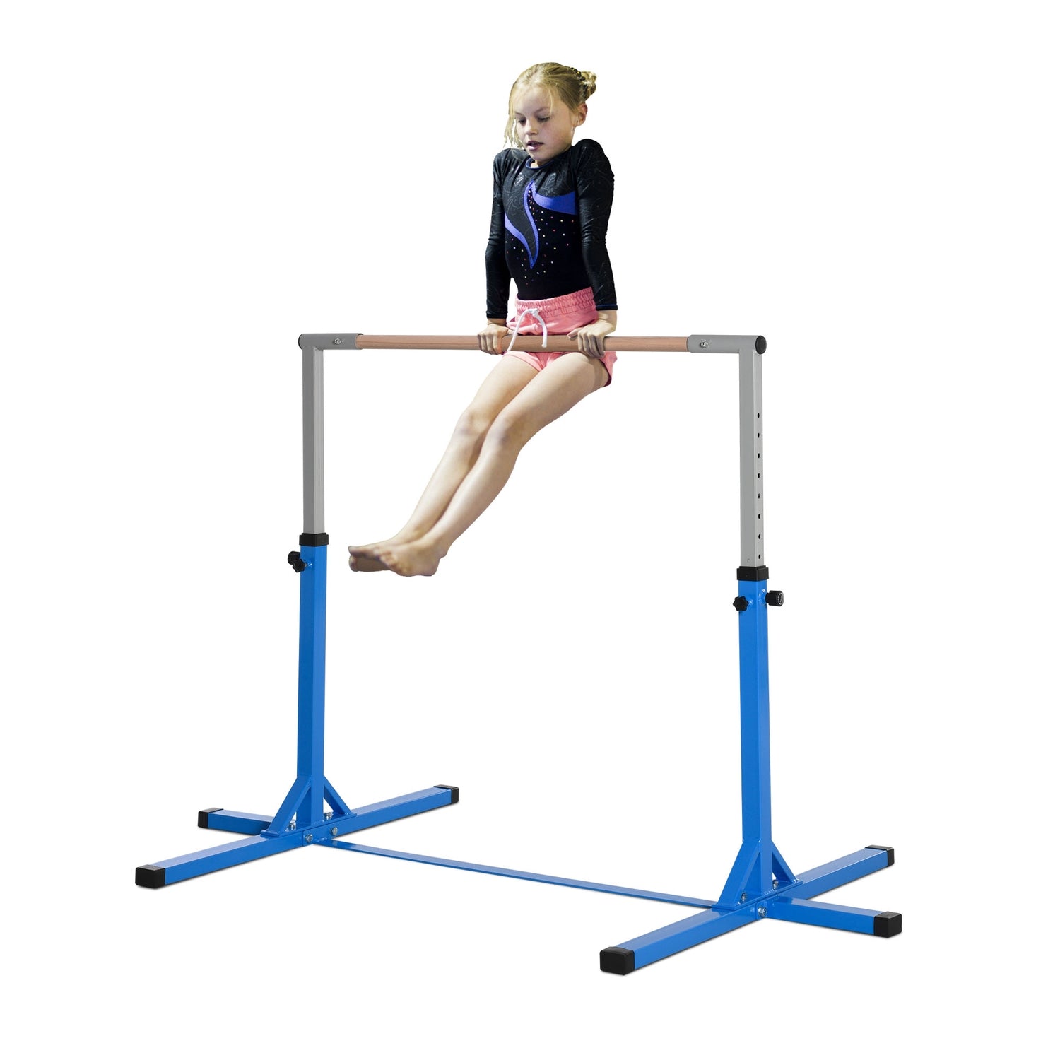 Justerbar gymnastikstång, 75 kg last, stål och trä