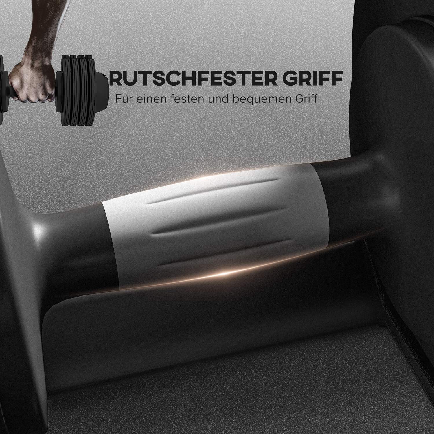 Justerbar hantelsats – 7 till 24 kg, halkfritt grepp