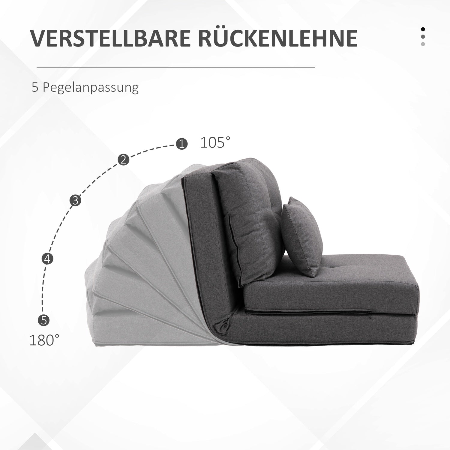 Justerbar sammenleggbar sovesofastol med puter – lin