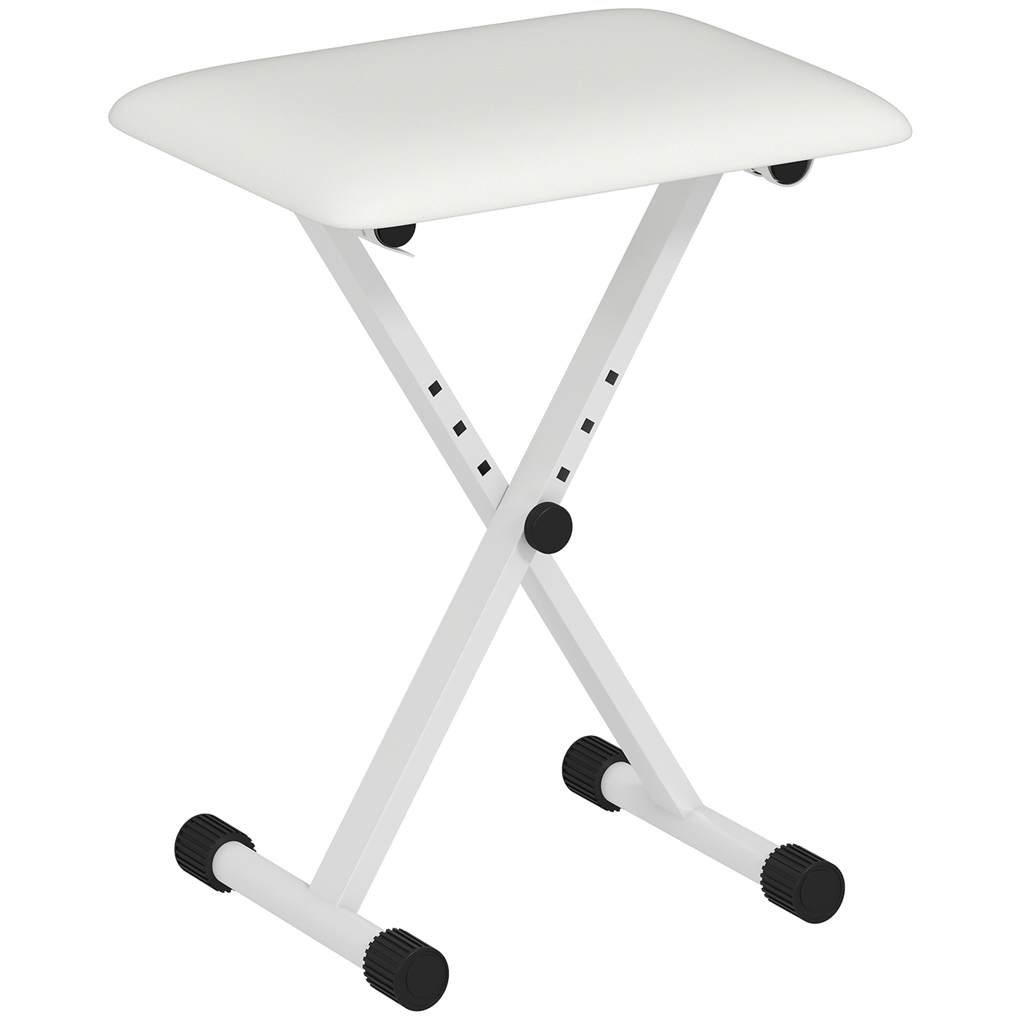 Justerbar hopfällbar pianobänk med X-frame och dyna i konstläder