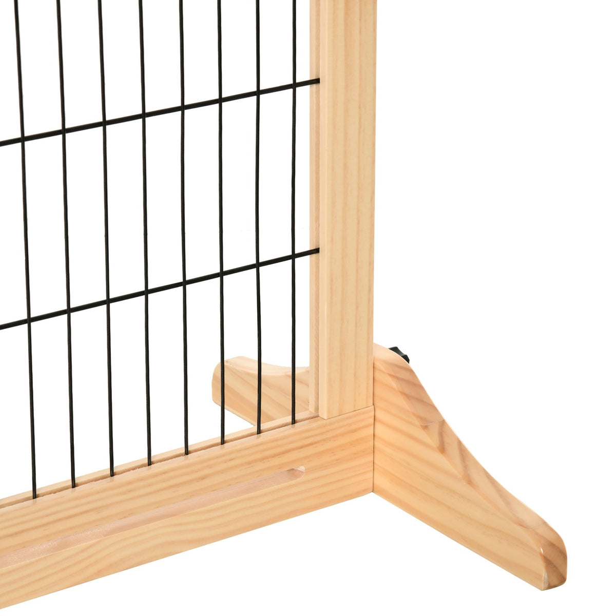 Justerbar hundport i trä för trappor och dörrar, naturlig finish