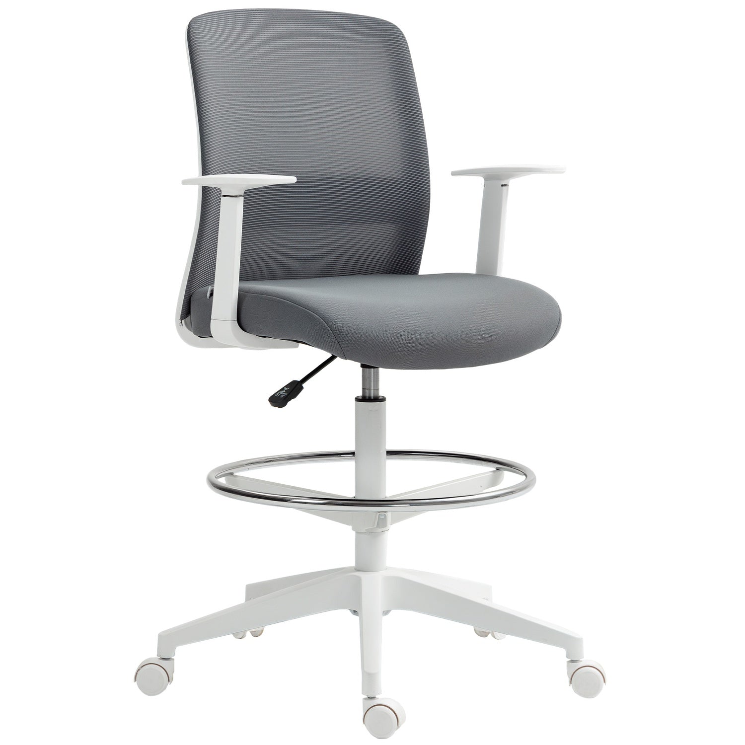 Justerbar kontorsstol i ergonomisk mesh med fotstöd